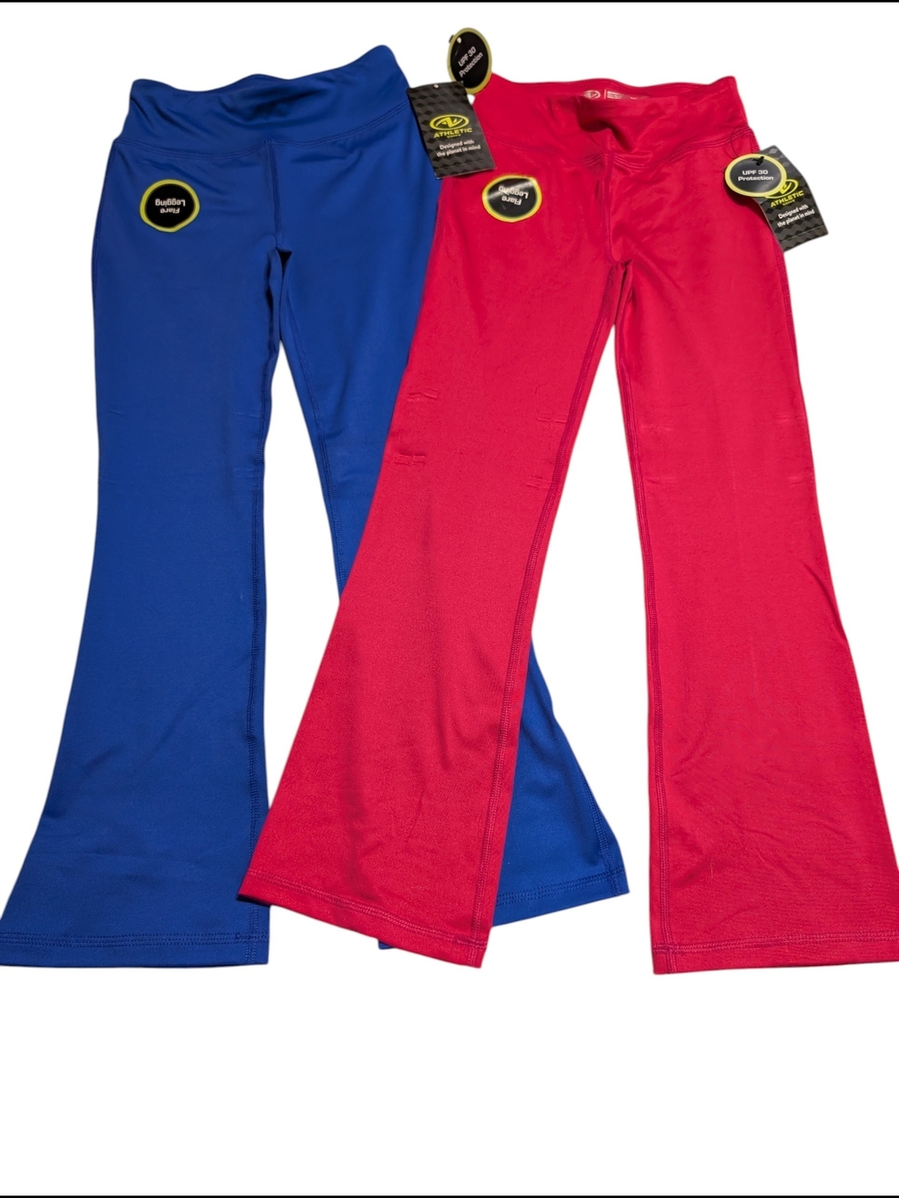 2 Pair Stretchy Flared Leggings - Violet & Pink - Picture 1 of 3